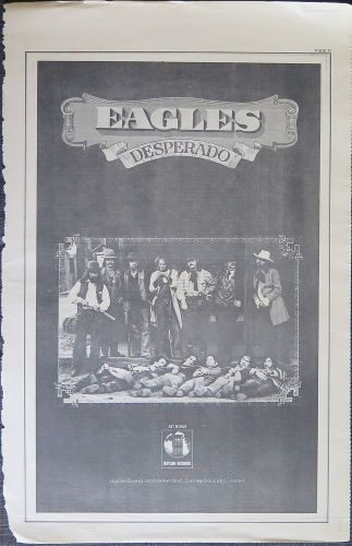 The eagles &#034;desperado&#034; full-page ad us 1973 + bonus uk ad