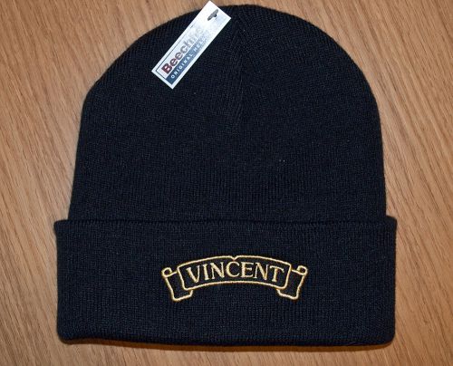 CLASSIC VINCENT MOTORCYCLES UPTURNED EMBROIDERED BEANIE HAT