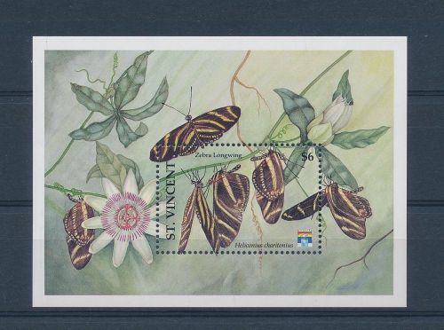 LE50712 St Vincent flowers insects bugs fauna butterflies good sheet MNH