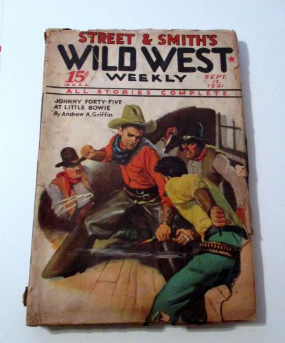 September 1931 wild west weekly pulp magazine cowboy&#039;s gun fight, desperado&#039;s