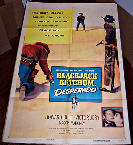 Blackjack ketchum, desperado (1956) louis l&#039;amour orig 27x41 1-sheet poster