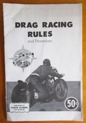1950s FLOYD CLYMER DRAG RACING MOTORCYCLE BOOK HARLEY KNUCKLEHEAD VINCENT TWIN