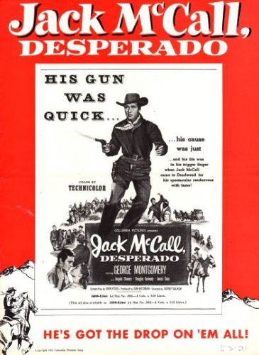 JACK McCALL DESPERADO pressbook movie poster, George Montgomery, Angela Stevens
