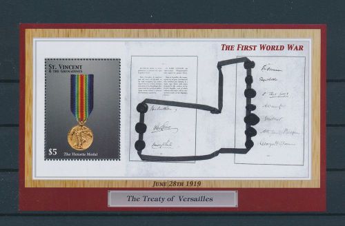 LE65571 St Vincent medals World War I military good sheet MNH