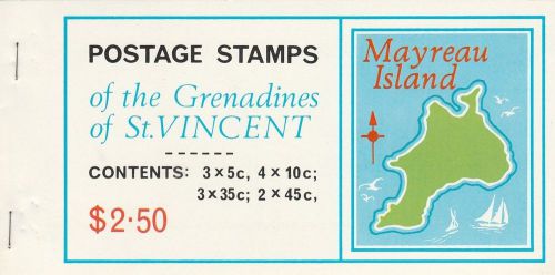 Grenadines of st vincent booklet 1976 mayreau island 10 stamps face value $2.5