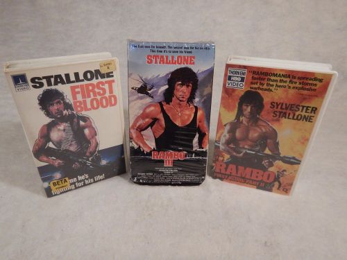 Betamax Beta Rambo First Blood, Rambo First Blood II, &amp; Rambo III Video