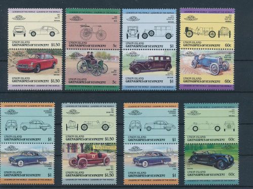 LE65533 St Vincent Union Island old timers vehicles cars pairs MNH