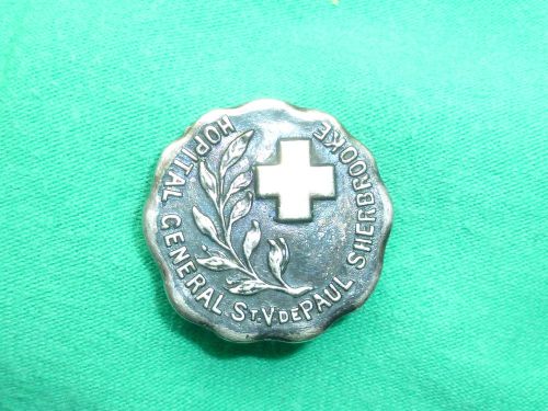 Sherbrooke central hospital st vincent de paul nurse/employee pin sterling 1934