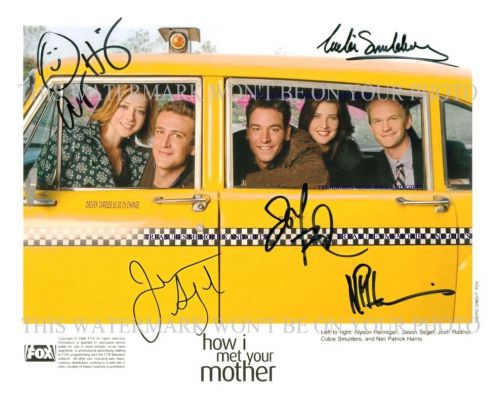 HOW I MET YOUR MOTHER SIGNED CAST 8x10 RPT PHOTO ALL 5 COBIE SMULDERS HANNIGAN