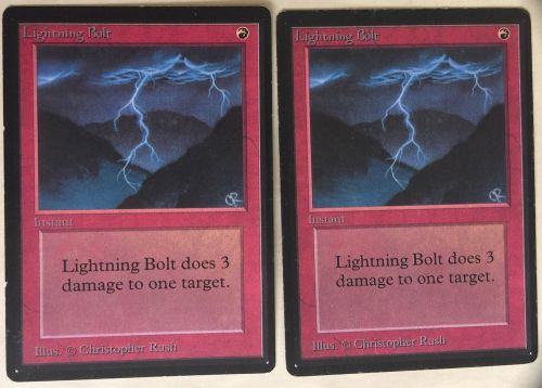 Beta Lightning Bolt X2 Mtg Magic the Gathering