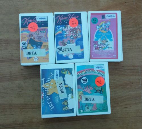 Lot of 5 Children&#039;s Beta Video Tapes Care Bears My Little Pony