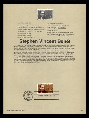 Souvenir page 9819 sc.#3221 32c stephen vincent benet