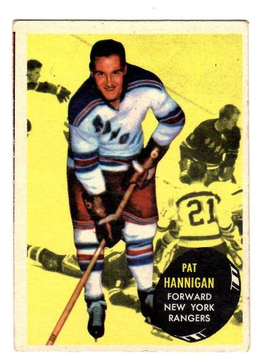 1x pat hannigan 1961-1962 topps #58 rc rookie ny rangers exnm 61-62