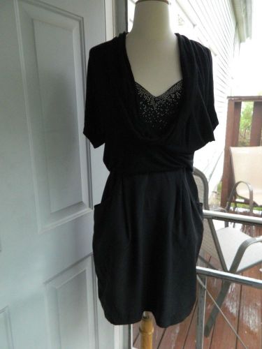 NWT Twelfth Street Cynthia Vincent Size 10 Black Dress Silk Barneys
