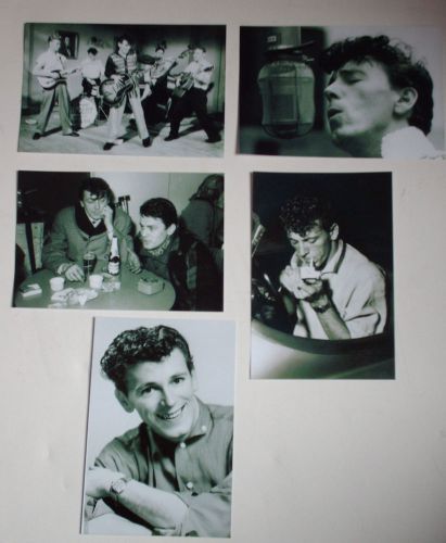 Gene vincent  set of five 6 x 4 glossy b/w vintage photos reprints rockabilly