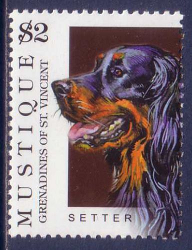 Setter dogs st vincent mnh stamp