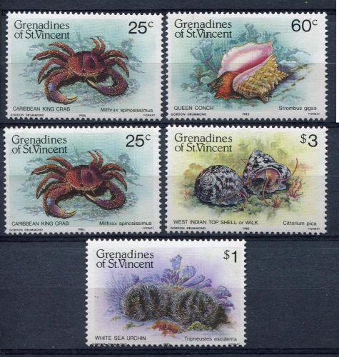 Grenadines &amp; st.vincent ,shellfish,vf  mint nh set #472-475