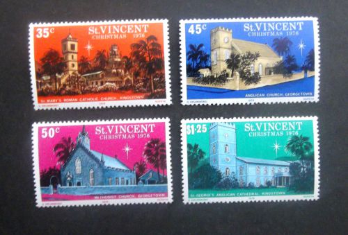 St vincent-1976-christmas issue-full set-mnh