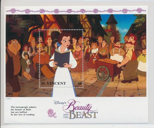 AB7-0674 St Vincent Beauty and the Beast Walt Disney good sheet MNH