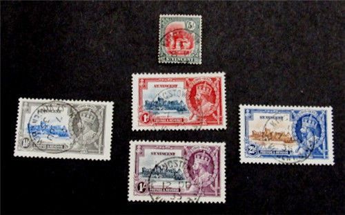 nystamps British St Vincent Stamp # 130 // 137 Rare Used $60