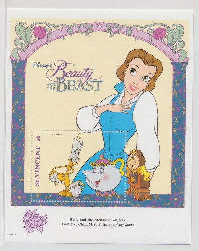 AB7-0678 St Vincent Beauty and the Beast Walt Disney good sheet MNH