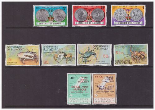 Grenadines of st vincent 1977 selection of 3 mint mnh sets
