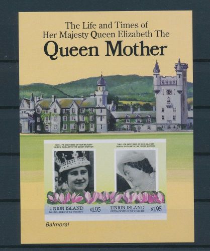 LE50437 St Vincent imperf the queen mother good sheet MNH