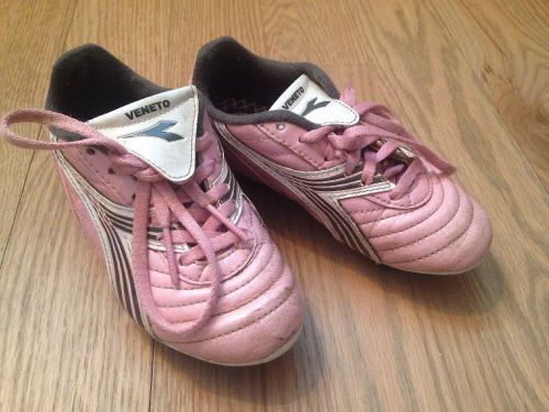 Little girls pink vento soccer cleats shoes boots size 12