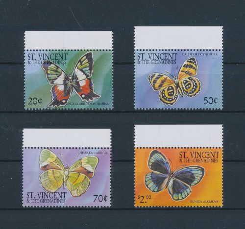 LE67062 St Vincent edges insects bugs fauna butterflies fine lot MNH