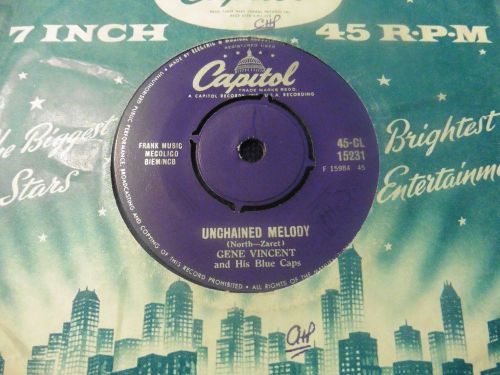 Gene vincent unchained melody uk capitol 7&#034; 45 single ex+