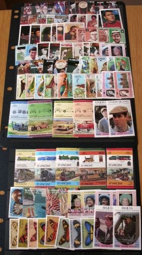 100 different st vincent grenadines of st vincent stamps most mnh collection b