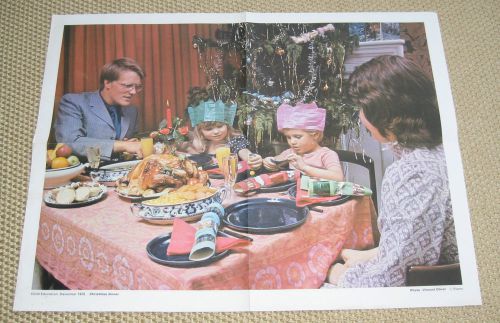 Child education poster december 1976 christmas dinner &amp; food vincent oliver