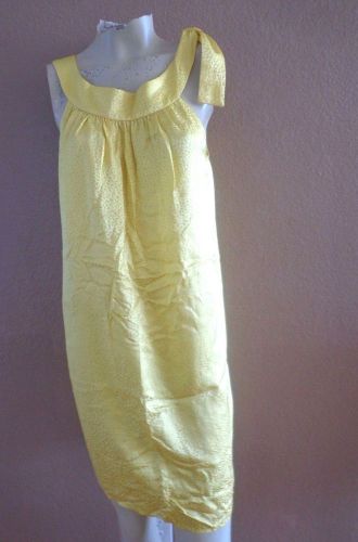 Twelfth Street by Cynthia Vincent yellow silk shoulder tie dress size M