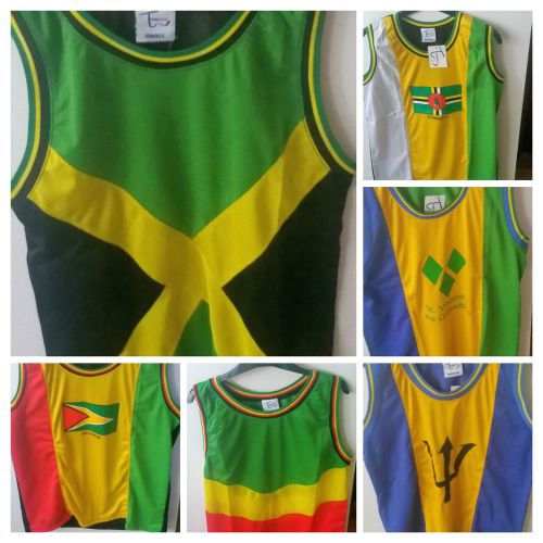 Jamaica/rasta/barbados/guyana/dominica/st vincent sports vests