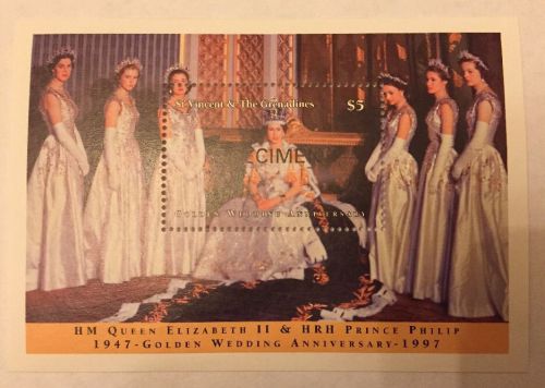 St. Vincent &amp; The Grenadines Golden Wedding Anniversary 1997 MNH Mini Sheet
