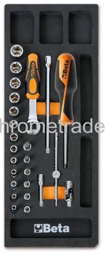 Beta tools m91 1/4&#034; socket &amp; accessory set in foam tray