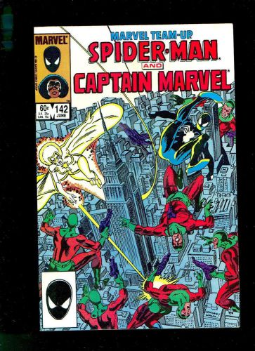 Marvel Team-Up 142 VG/F 5.0 Spider-Man Captain Marvel Hannigan cover Marvel 1984