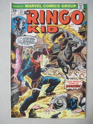 THE RINGO KID #25 MARVEL COMICS WESTERN 1976 HANNIGAN &amp; ABEL COVER