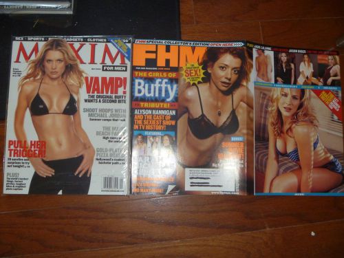 Buffy the Vampire Slayer Magazine Lot Maxim Kristy Swanson &amp; FHM Alyson Hannigan