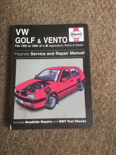 Vw golf and vento mk3 haynes service and repair manual