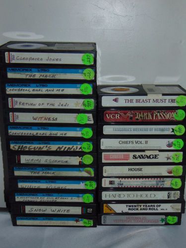 141 Betamax Movie Video Cassette Tapes Beta Lot Without Covers+Pre-Recorded