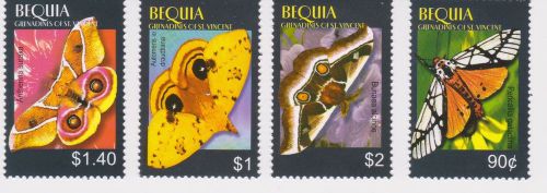 Bequia of St Vincent - Moths of the Caribbean, 2003 - Sc 361-4