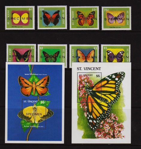 St. Vincent - 1989 Butterflies set, Specimen overprints