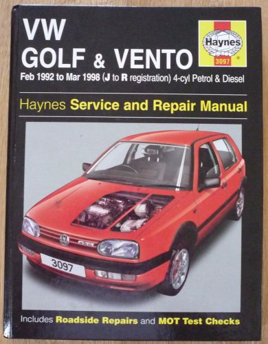 Vw golf gti and vento haynes workshop manual  1992/ 1996 inc gti dohc petrol vgc