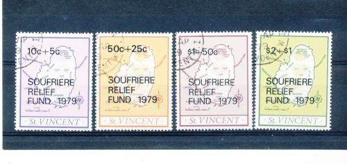 St vincent 1979 soufriere eruption relief fund set of 4 used