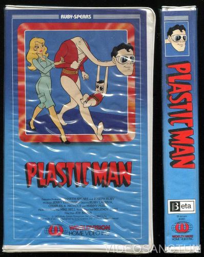 ANIMATION BETA NOT VHS PLASTIC MAN 1983 WORLDVISION HOME VIDEO THREE EPISODES NR