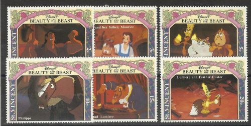 ST VINCENT 1992 BEAUTY AND THE BEAST SET MINT