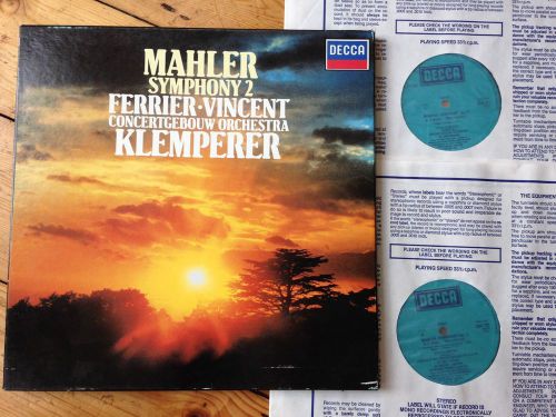Decca d264d 2lp nm mahler symphony no.2 klemperer ferrier vincent