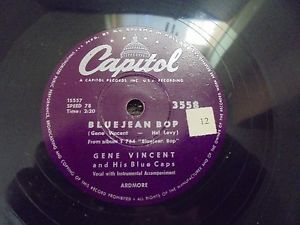 Gene vincent and his blue caps-bluejean bop / who slapped john-78 rpm nm
