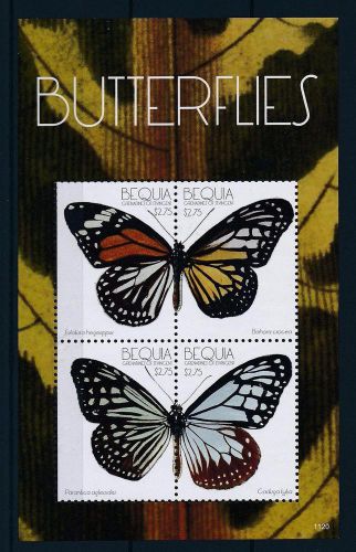 [33158] bequia st. vincent 2011 butterflies schmetterlingen  mnh sheet